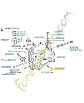 Boulon 501454301. Pièce de rechange Husqvarna