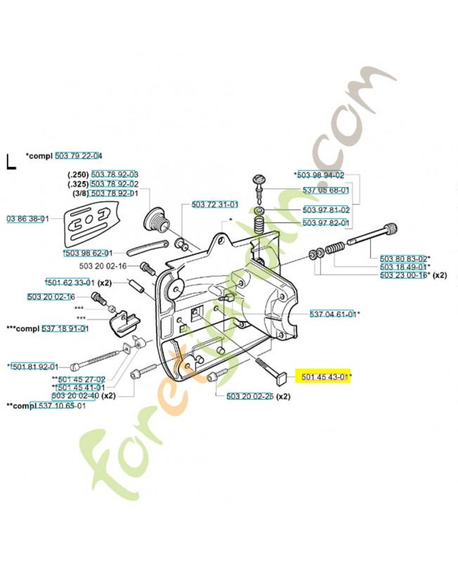 Boulon 501454301. Pièce de rechange Husqvarna