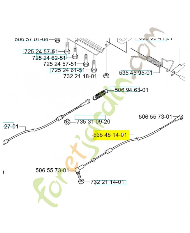 Cable 535451401. Pièce de rechange Husqvarna Cable 535451401. Pièce de rechange Husqvarna