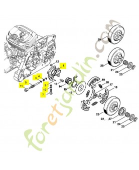 Pompe à huile 0,8 complète Stihl pour MS 461 1128-640-3206