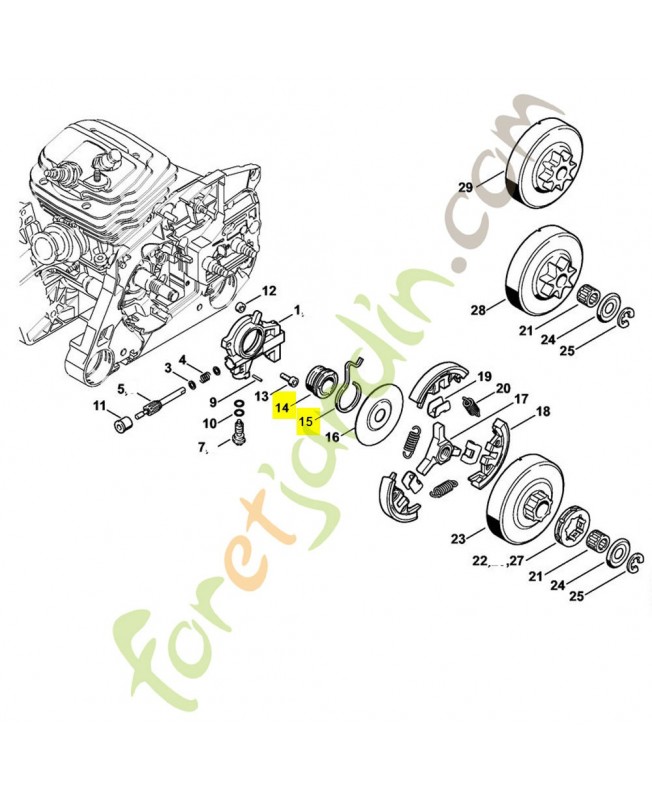 Vis sans fin 1128-640-7112. Pièce détachée Stihl / Vicking Vis sans fin 1128-640-7112. Pièce détachée Stihl / Vicking