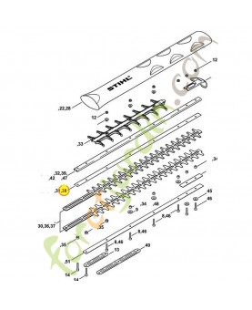 Glissiere de couteau