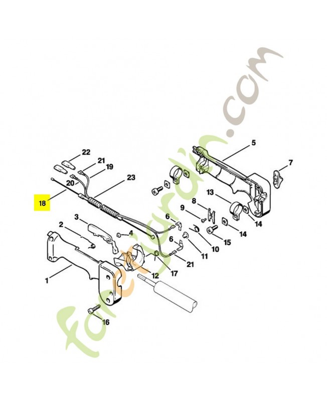 Cable de commande de gaz 4133-180-1105. Pièce de rechange Sithl / Vicking