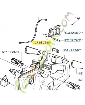 Poignée 537033401  husqvarna. Pièce de rechange Husqvarna