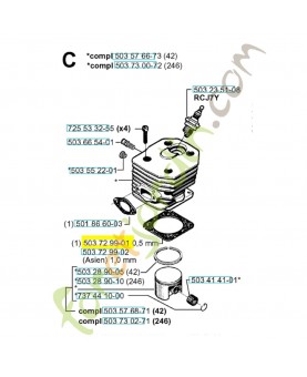 Joint 503729901. Pièce de rechange Husqvarna r