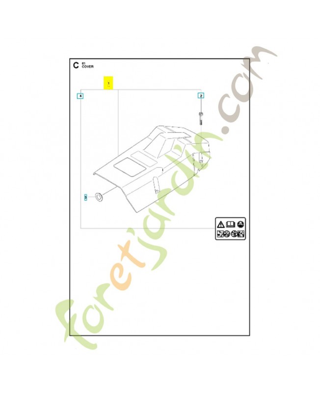 capot cylindre complet 503610004. Pièce de rechange Husqvarna référence 503610004