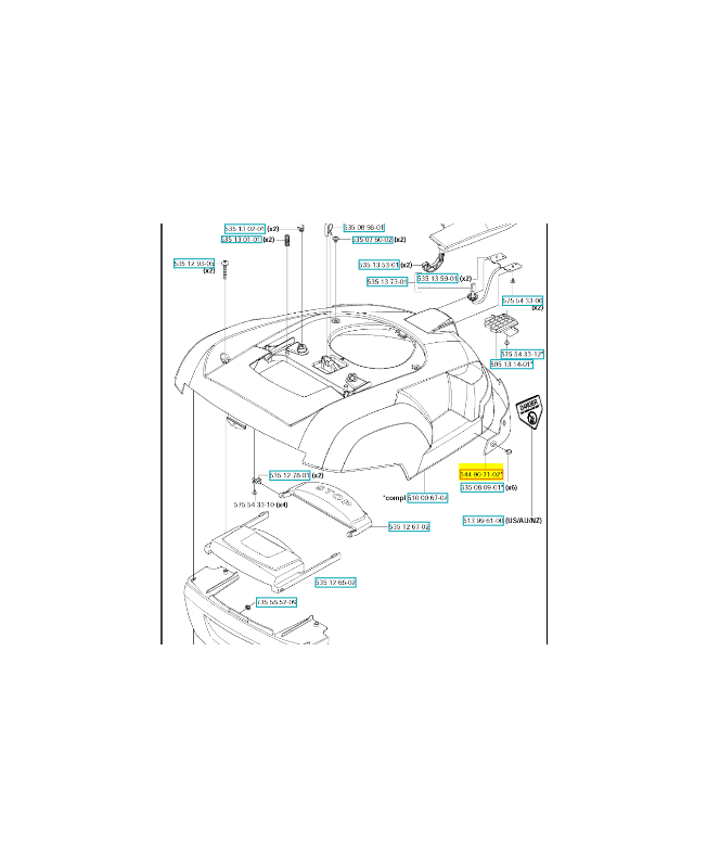 Capot de protection carter référence 544907102 Capot de protection carter référence 544907102