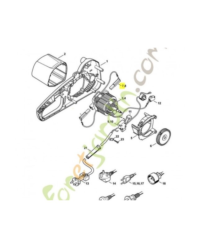 Balais de charbon 230 V Stihl réf.1208-600-2704
