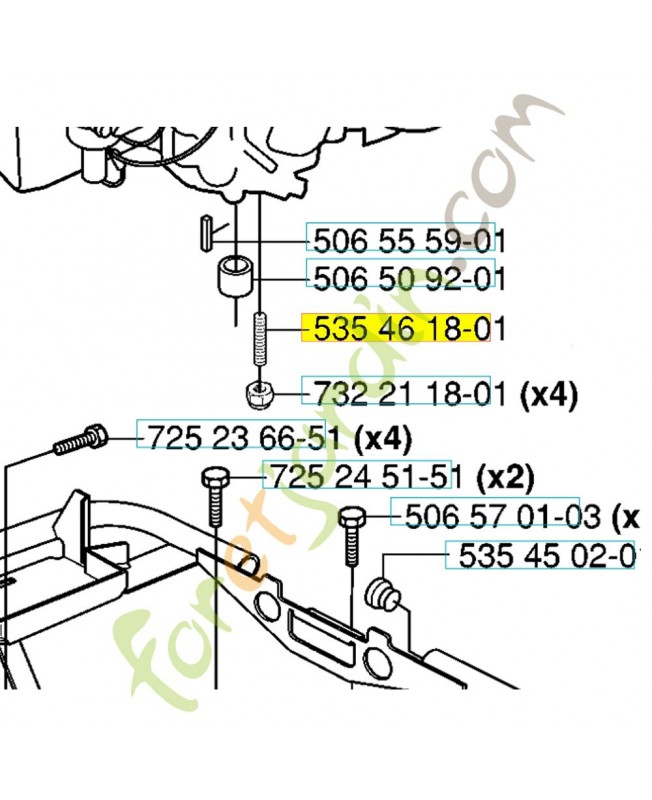 Goujon 535461801. Pièce de rechange Husqvarna