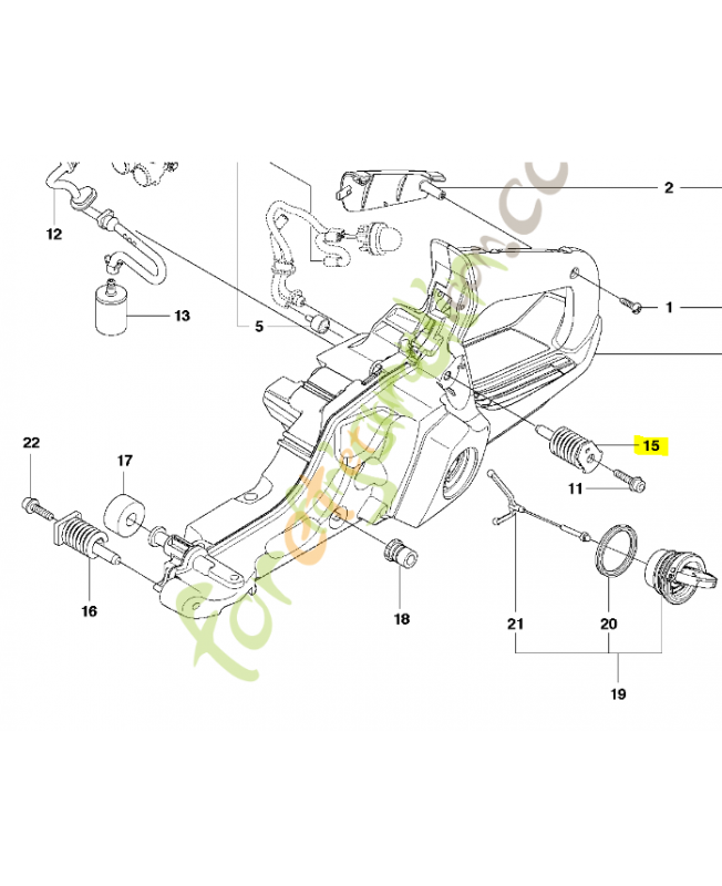 Amortisseur arrière 578227401. Pièce de rechange Husqvarna