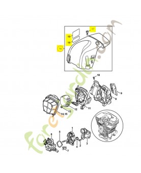 Capot moteur 1140-080-1601. Pièce détachée Stihl / Vicking