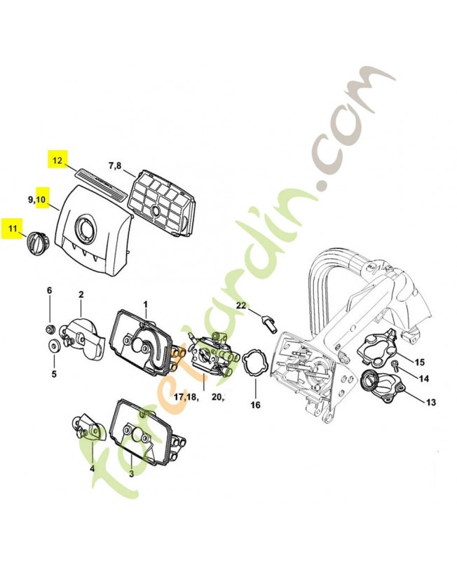 Couvercle de carter de carburateur 1137-140-1903. Pièce détachée Stihl / Vicking Couvercle de carter de carburateur 1137-140-1903. Pièce détachée Stihl / Vicking