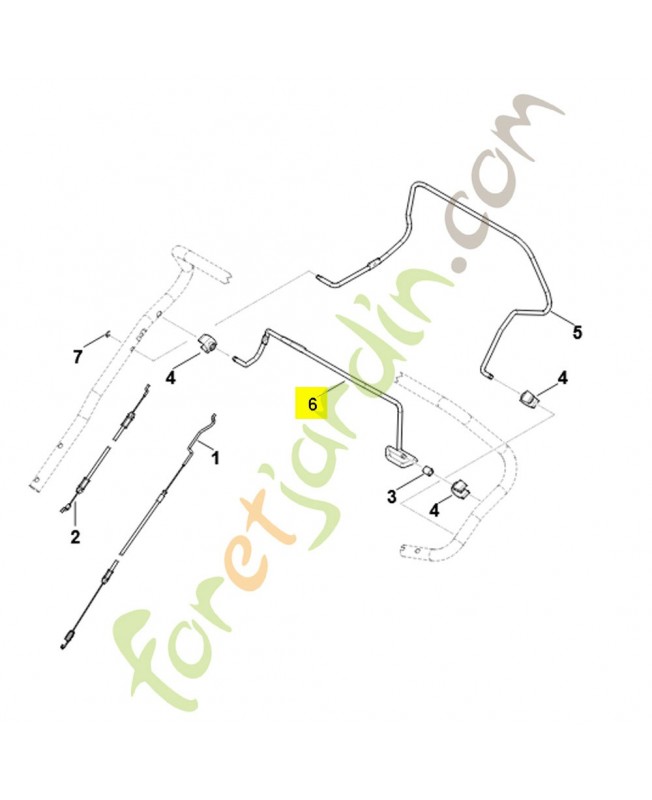 Levier de commande 6364-764-0210. Pièce détachée Stihl / Vicking