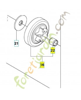 Cloche embrayage complet 525615201. Pièce de rechange Husqvarna
