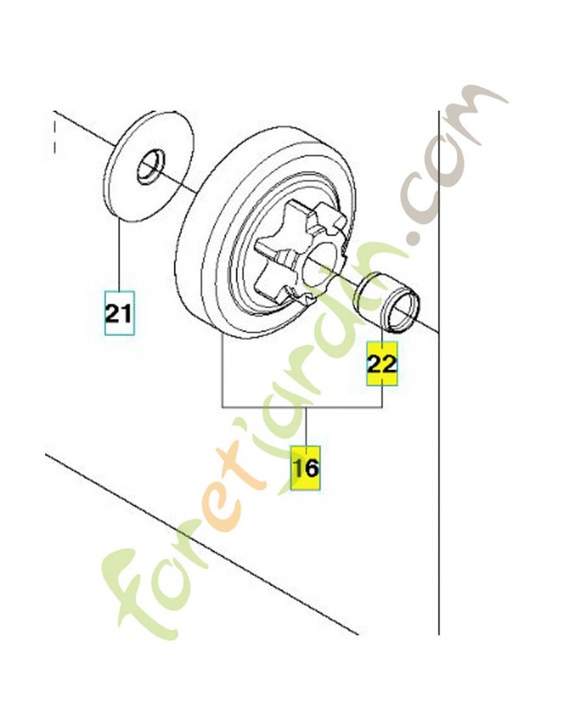 Cloche embrayage complet 525615201. Pièce de rechange Husqvarna