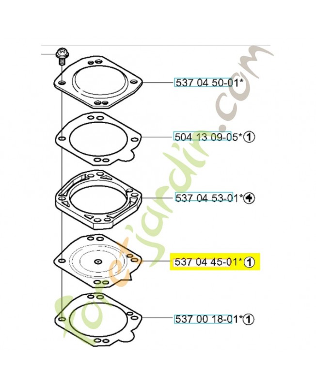 Membrane référence 537044501 husqvarna