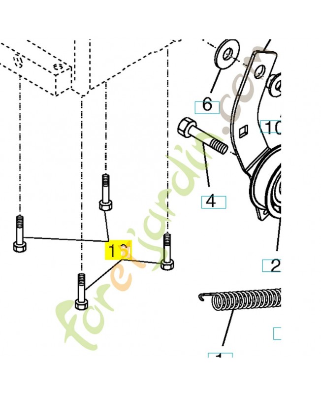 Boulon 532150406. Pièce détachée Husqvarna remplace référence 531212851
