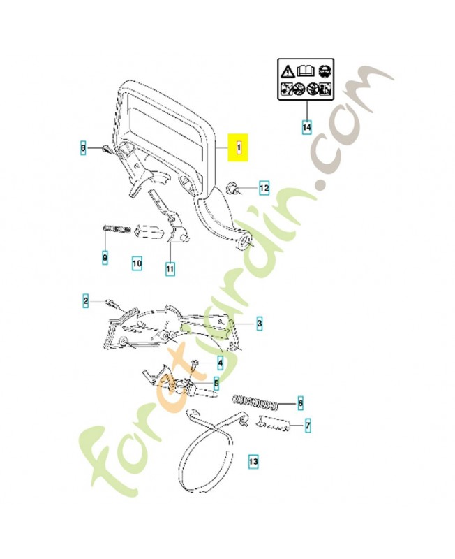 Protège main 576255901. Pièce de rechange Husqvarna