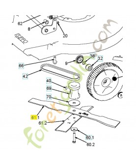 Couteau  21"/53cm 502969101 .Pièce détachée Husqvarna