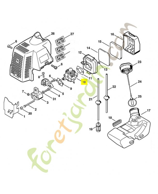 Carburateur wt227 f 4133-120-0600. Pièce de rechange Sithl / Vicking
