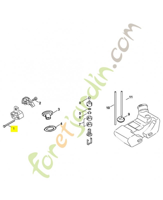 Vis a six pans m6x62 9007-319-1130. Pièce de rechange Sithl / Vicking