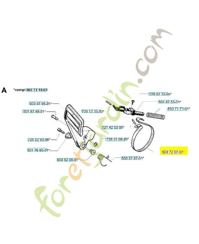 Bande de frein 503720702. Pièce de rechange Husqvarna