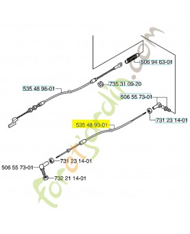 Cable marche avant et arriere 535489301. Pièce de rechange Husqvarna