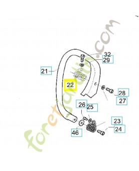 Ressort avant 538241231. Pièce de rechange Husqvarna