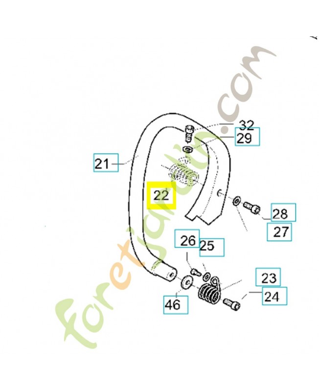Ressort avant 538241231. Pièce de rechange Husqvarna