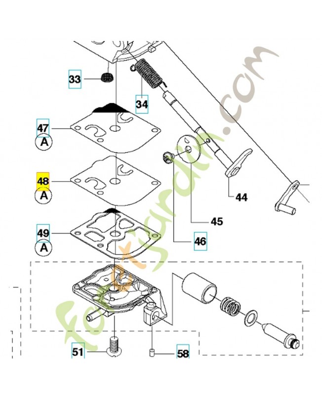Membrane 537403301. Pièce de rechange Husqvarna