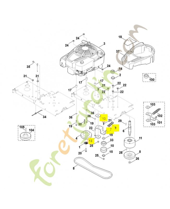 Jeu de ressorts 6012-007-1092. Pièce détachée Stihl / Vicking