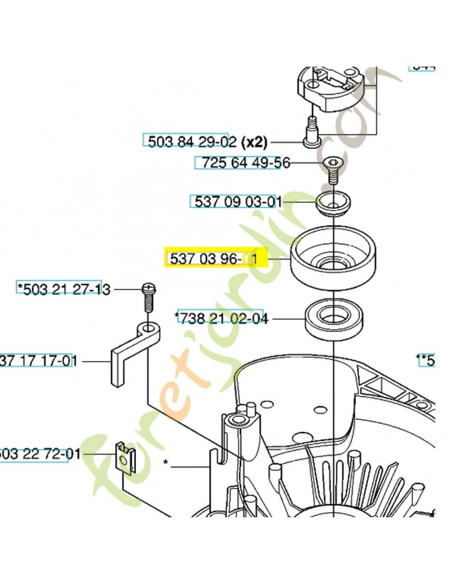 Cloche d embrayage 537039601. Pièce de rechange Husqvarna