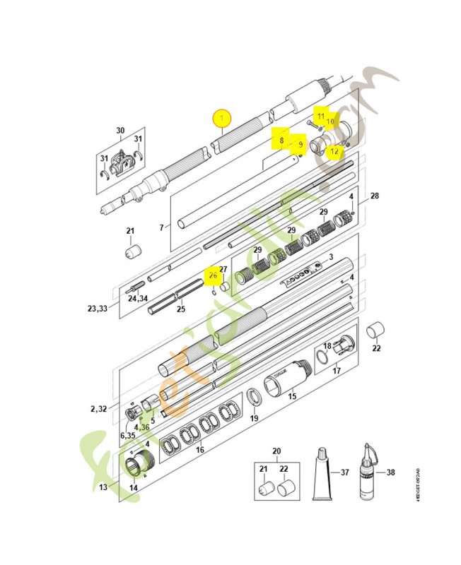 Tube complet 25,4 mm 4182-710-7136. Pièce détachée Stihl / Vicking Tube complet 25,4 mm 4182-710-7136. Pièce détachée Stihl / Vicking