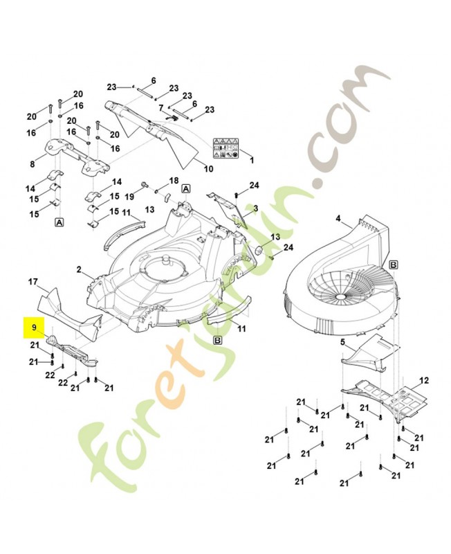 Pare chocs 6378-760-7301. Pièce détachée Stihl / Vicking