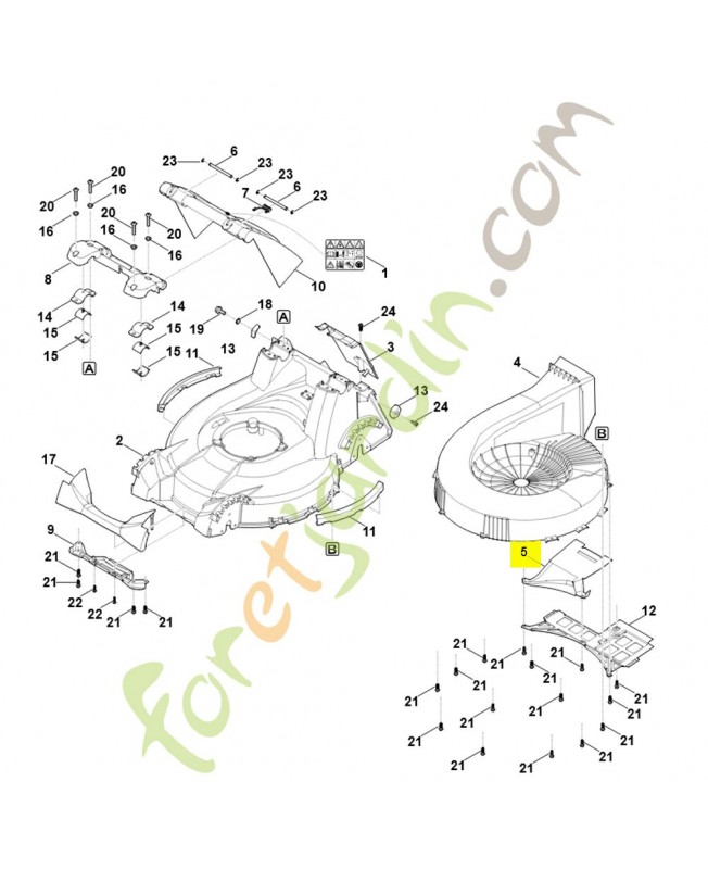 Déflecteur en tôle  6378-701-4501. Pièce détachée Stihl / Vicking Déflecteur en tôle  6378-701-4501. Pièce détachée Stihl / Vicking