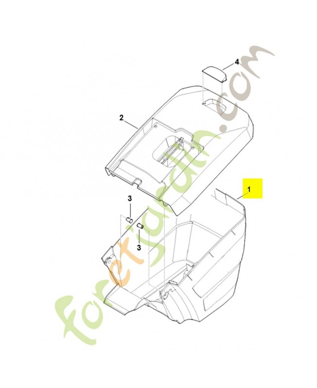 Partie inférieure du bac de ramassage 6364-703-9605. Pièce détachée Stihl / Vicking