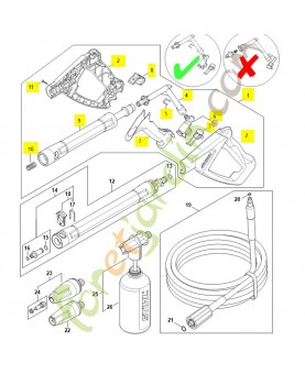 Pistolet 4930-500-1306. Pièce détachée Stihl / Vicking