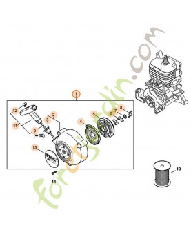 Couvercle lanceur avec lanceur stihl 4244-190-0303