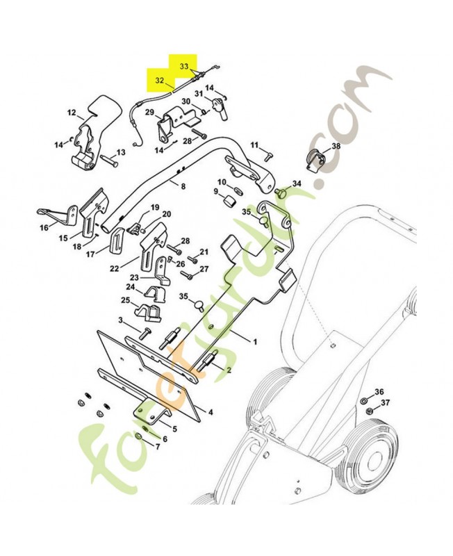 Cable commande des gaz référence 4238-180-1101
