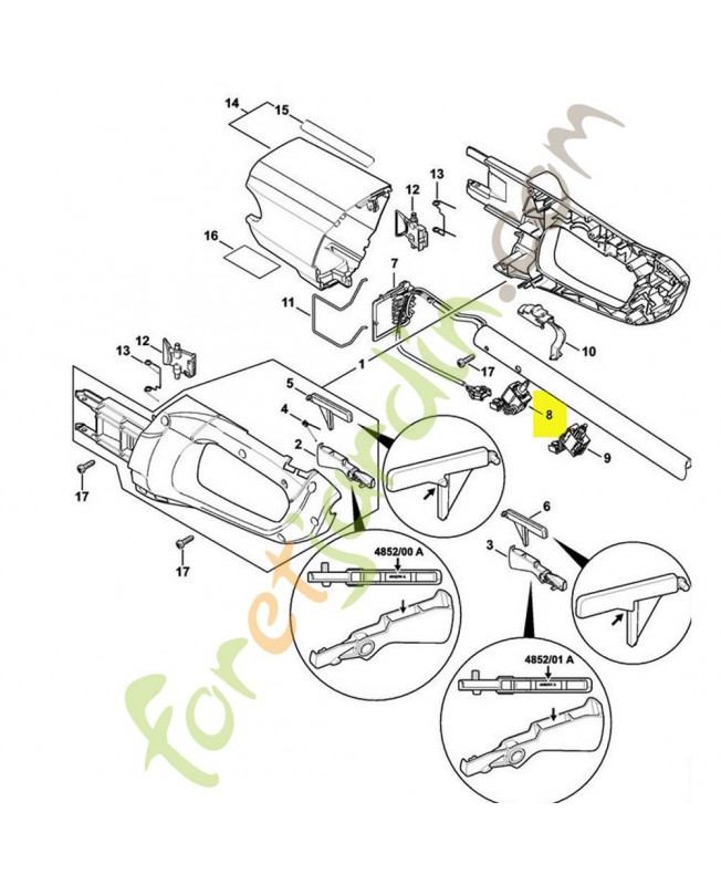 Commutateur Stihl ref. 4852-430-0502 Remplace référence 4852-430-0501