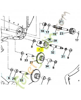 Pignon avec roulement 532144562. Pièce de rechange Husqvarna
