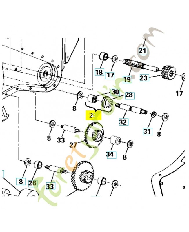 Pignon avec roulement 532144562. Pièce de rechange Husqvarna