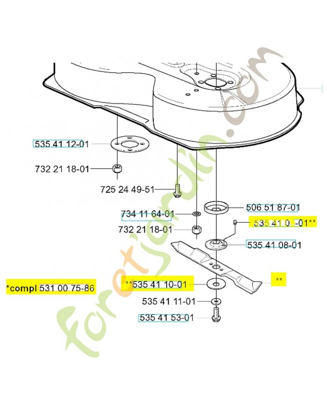 Lame husqvarna ref. 531007586