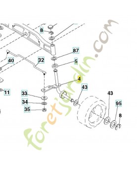 Support de roue droit 596873801. Pièce de rechange Husqvarna reference 532169839