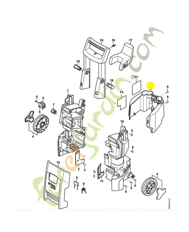 Recouvrement arrière 4787-790-5101. Pièce détachée Stihl / Vicking