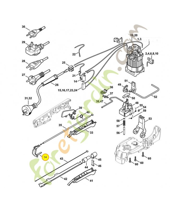 Levier de commande 4812-792-8805. Pièce de rechange Sithl / Vicking