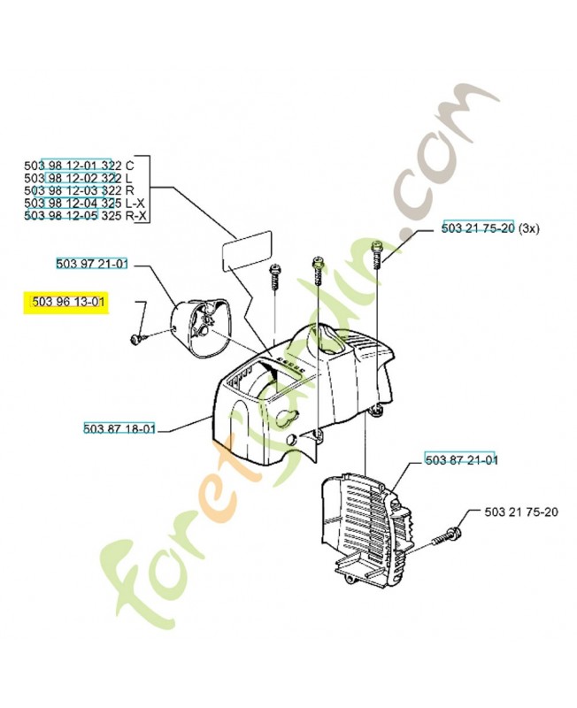 Vis 503961301. Pièce de rechange Husqvarna référence 503961301