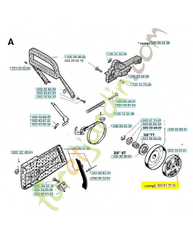 Embrayage 503813701. Pièce de rechange Husqvarna