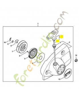 Poignee elastotart d.4 mm 0000-190-3417. Pièce de rechange Sithl / Vicking