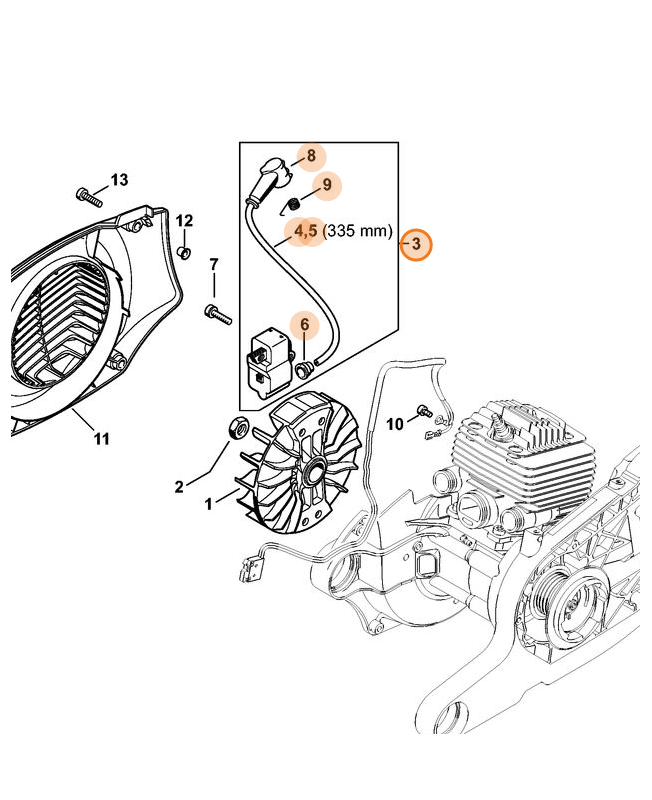Module allumage stihl ref. 4224-400-1302